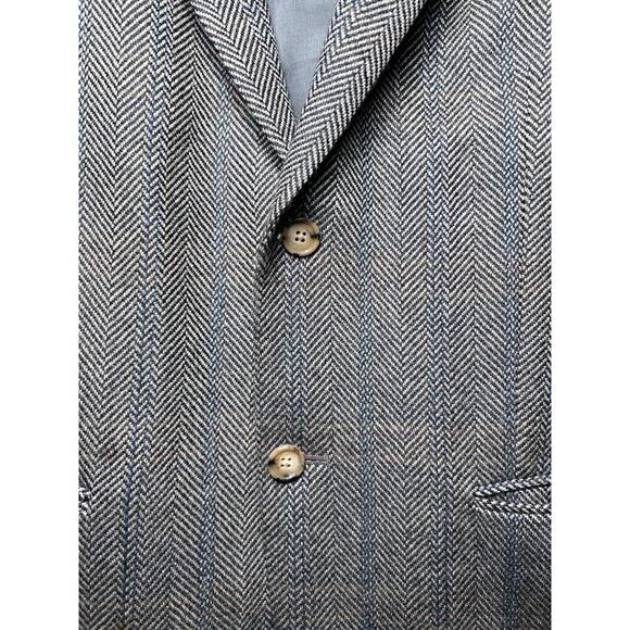 LANDS' END Men's Lambs Wool Herringbone 2 Button Sports Coat Blazer Size 40R - Picture 3 of 12